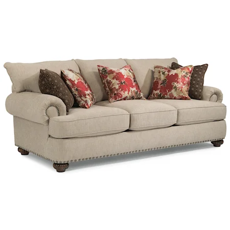 Stationary Sofa with Nailhead Trim